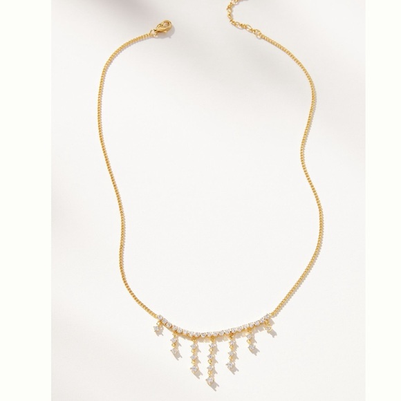✨ NWOT Anthropologie Crystal Drip Chain Necklace - Picture 1 of 5